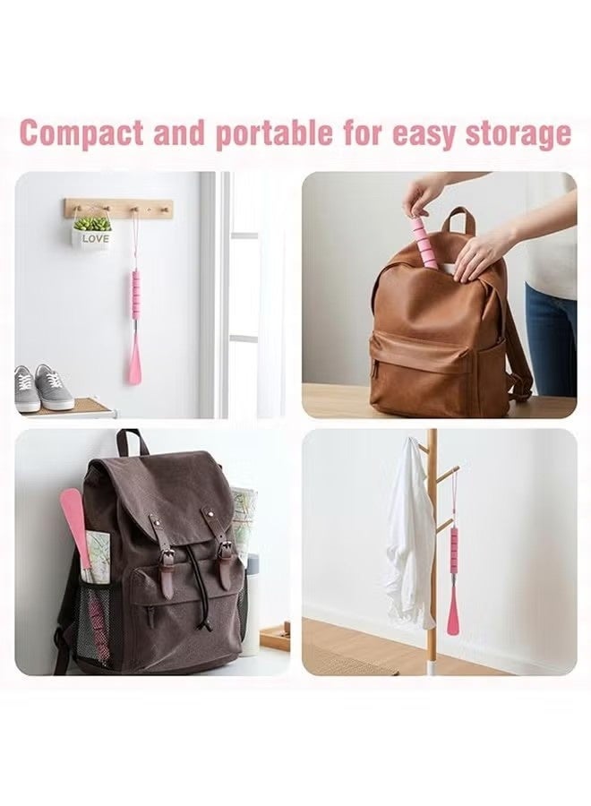 قطعتان من أدوات مساعدة ارتداء الأحذية التلسكوبية ذات المقبض الطويل القابل للتعديل، مناسبة لكبار السن والرجال والنساء، مصنوعة من الفولاذ المقاوم للصدأ، بتصميم مريح وسهل الاستخدام والسفر. - Image 3